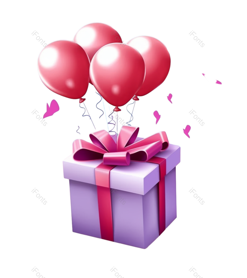 立体图片,节日活动元素,气球礼盒PNG,设计元素免抠素材